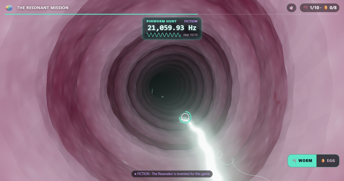 The Resonant Mission: flying through the large intestine with the Resonator visor